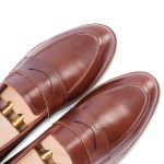 Brown Chestnut 𝗛𝗮𝗻𝗱-𝗺𝗮𝗱𝗲 Penny Loafer - Image 2