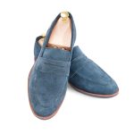Navy 𝗛𝗮𝗻𝗱-𝗺𝗮𝗱𝗲 Penny Loafer (𝗦𝘂𝗲𝗱𝗲 𝗘𝗱𝗶𝘁𝗶𝗼𝗻) - Image 6