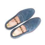 Navy 𝗛𝗮𝗻𝗱-𝗺𝗮𝗱𝗲 Penny Loafer (𝗦𝘂𝗲𝗱𝗲 𝗘𝗱𝗶𝘁𝗶𝗼𝗻) - Image 3