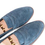 Navy 𝗛𝗮𝗻𝗱-𝗺𝗮𝗱𝗲 Penny Loafer (𝗦𝘂𝗲𝗱𝗲 𝗘𝗱𝗶𝘁𝗶𝗼𝗻) - Image 2